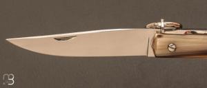 Couteau de poche Yatagan 10 cm Corne blonde par J. Mongin