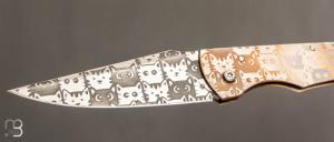   Couteau " chat lock-back " pliant par Willy Foulboeuf - La Forge du Monstre - Inox 