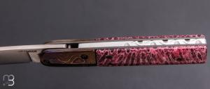    Couteau " custom " pliant de poche par Gary Headrick - Corail et Timascus