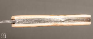 Couteau " custom " de Alain & Joris Chomilier - Ivoire de mammouth et Damasteel