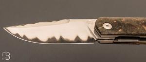 Couteau  "  Liner-Lock  " Old military micarta et Sandinox par Richard Soler
