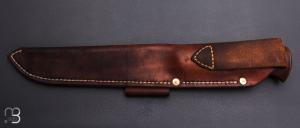  Couteau Custom Nordique de Laurent Juhel - Bouleau / bois d'élan et 80CrV2