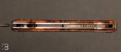 Couteau "Ptidarno" custom à pompe arrière en bois de fer et lame damas de Philippe Ricard