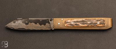   Couteau custom damas et mammouth par Louis Blanchet Kapnist