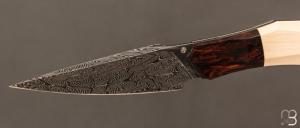   Couteau  "  custom " de Berthelemy Gabriel - La Forge Agab - Ivoire de mammouth et Damas