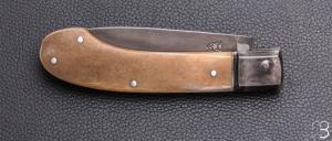   Couteau de poche à cran carré Pierre Henri Monnet - Bois de cerf et 90McV8