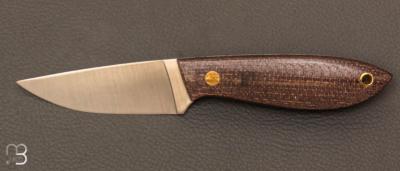 Couteau "Bobtail 80" fixe compact par Enzo - Micarta bison / 12c27