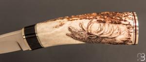    Couteau droit " Cerf " par Charles Roulin