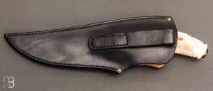    Couteau " droit custom " de Benoit Maguin - Damas de J.P Sire et Ivoire de phacochère