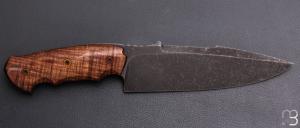 Couteau " fixe custom " par Fabrice Delbart - Forge Celtique - Koa et lame en 90mcv8