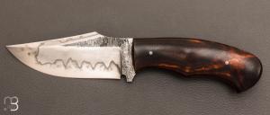 Couteau " custom " fixe en bois de fer et acier W2 par Milan Mozolic