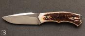 Couteau fixe en bois de cerf et RWL-34 par Joël Grandjean
