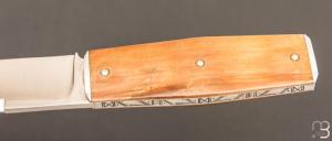    Couteau " galet de poche " pliant par Bastien Toubhans - Atelier Beau Merle - Mammouth et RWL34