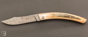   Couteau " le Thiers 11CM " par Cognet - Ivoire de mammouth et lame damas