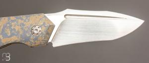    Couteau " liner-lock" custom par Romain Lopez - Titane et RWL34