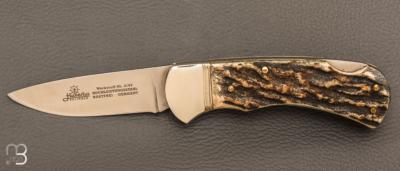 Couteau " lock-back " de poche par Hubertus - Bois de cerf