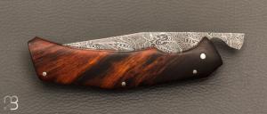  Couteau piémontais par Nicolas Mestrallet - Atelier du couteau de Vaunaveys - Acier damas et bois de fer