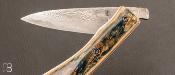Couteau piémontais ivoire de mammouth et damas de Richard Ciachera