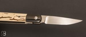   Couteau " liner lock " custom de Stéphane Sagric - Ivoire de Mammouth et Zirconium