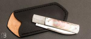  Canif Sheffield à facettes de Bastien Toubhans - Nacre noire et RWL34