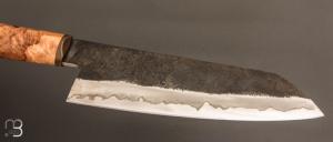    Couteau " Santoku " par Joël Matter - Cornouiller et sandwich inox / carbone