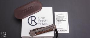    Couteau Sebenza 31 Large Ebène de macassar inlay et damas boomerang  de Chris Reeve - L31-1118