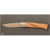 Rhôdanien knife olive wood handle with bolster and corkscrew