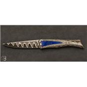 Couteau Lapis Lazuli et damas nickel de A&J Chomilier
