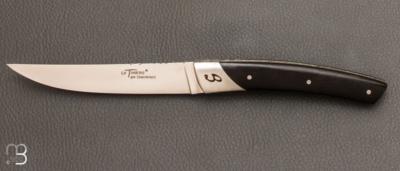 LE THIERS table knife "The Peninsula" Ebony handles and engraving