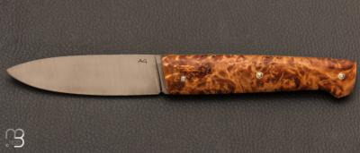 Couteau de poche AG335 bouleau stabilisé par Adrien Giovaninetti