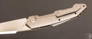 Couteau  "  Frame-lock " custom par Romain Lopez - Titane et RWL-34