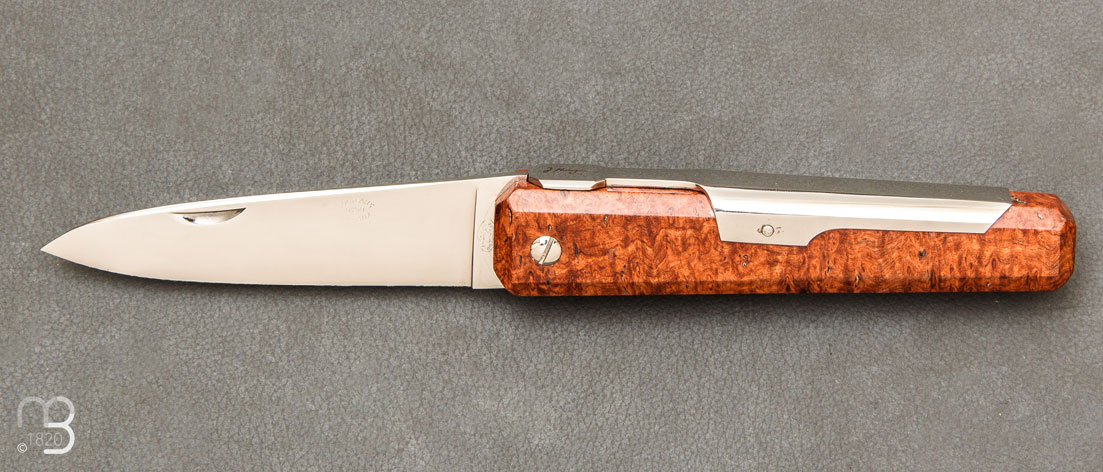 Couteau de poche Facette Loupe d'Amboine par J. Mongin