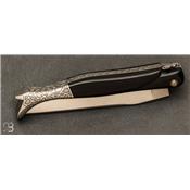  Couteau de poche " Bottine " corne noire par Vent d'aubrac - Jérome Lamic