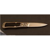 Black jade Coke Bottle lock-back folding knife by Steve Hoel