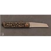 Couteau pliant Two Saints Tactical - Catacombs perle Skull