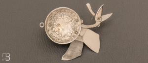   Couteau ancien " onglier 3 pièces " par Eloi Pernet avec monnaie Argent