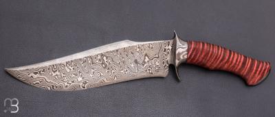   " Integral Bowie " custom knife par Oliver Goldschmidt - érable ondé et damas