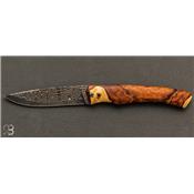 Couteau 1820 Berthier par Philippe Ricard - Bois de fer et damas