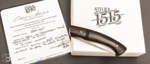   Couteau "1515 Black Inuit" de poche par Manu Laplace - Ebène du Mozambique et lame en 14C28