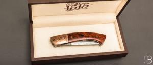  Couteau " 1515 " collection "1900" par Manu Laplace - Bois de fer/Mokume et Damas
