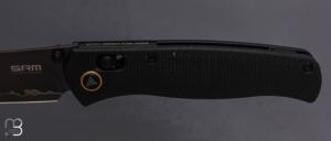  Couteau " 255L-MB3 " Medal laminated 140Cr de SRM -  Black Micarta et 140Cr.