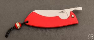  Couteau "  3 doigts " de poche Piémontais par Albin Deloison - G10 rouge
