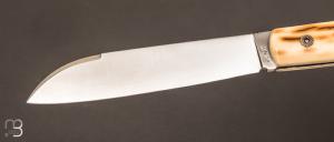 Couteau " Alios " à bascule ivoire de mammouth par Robert Beillonnet