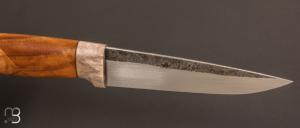 Couteau " All Purpose " Nordique custom de Laurent Juhel - Loupe de châtaigner et 80CrV2