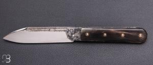   Couteau  " Rouennais " de Martin Mougeot Bohers - Corne de buffle et C130