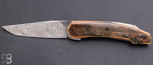    Couteau " Axiome" de Lucas Gilbert - Atelier Fèvre - Ivoire de mammouth et lame en damas