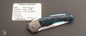   Couteau " Back flipper " custom par Florian Dreyer FD-Knives - G10 et RWL34