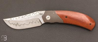 Couteau custom " Bolsterlock " Micarta et acier Shirogami N°2 par Guy Poggetti