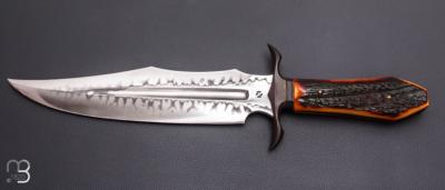    Couteau " Bowie " de Samuel Lurquin - Acier U10A et bois de cerf Sambar