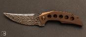 Couteau " Bronze anodized Velocity " custom par Tashi Bharucha